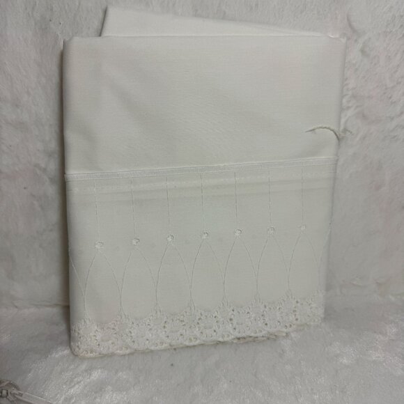 Jubilee Embroidered Window Curtain Tiers Set 60"x36" Pamela White Elegant Decor - Picture 7 of 9